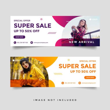 Moda satışı facebook kapağı reklam tasarımı şablonu