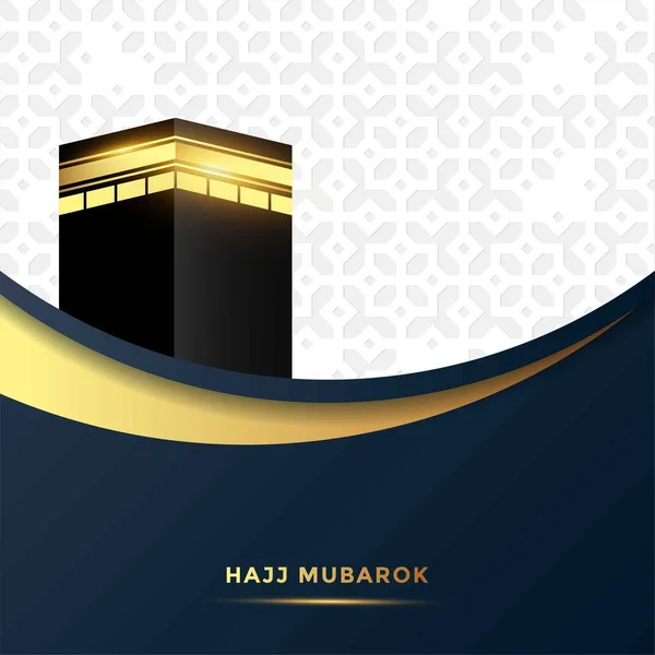 Islamic Vector Design Hajj Greeting Card Illustration — Stock Vector