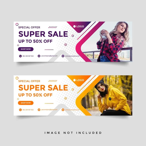 Moda Venda Facebook Capa Banner Template —  Vetores de Stock