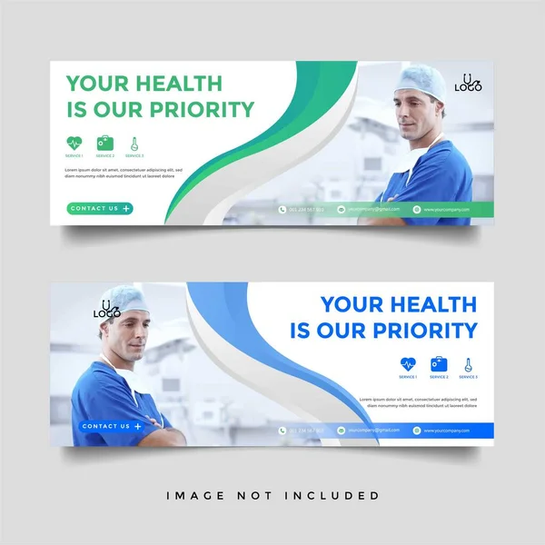 Healthcare Medical Banner Promotion Template — Stock Vector