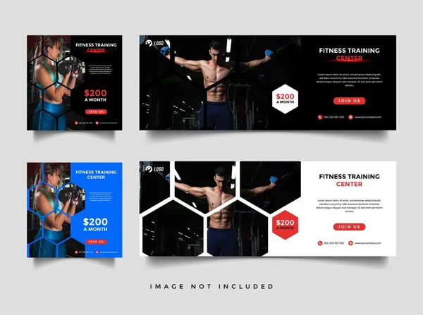 Fitnessruimte Fitness Banner Promotie Template — Stockvector