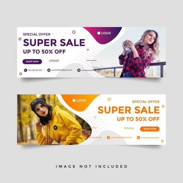 Fashion Sale Facebook Cover Banner Template — Stock Vector