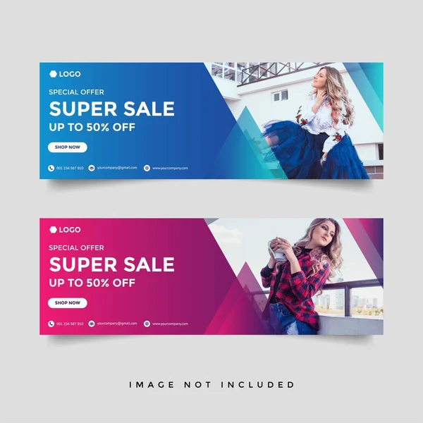 Moda Venda Facebook Capa Banner Template —  Vetores de Stock