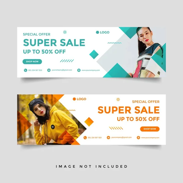 Fashion Sale Facebook Cover Banner Template — Stock Vector