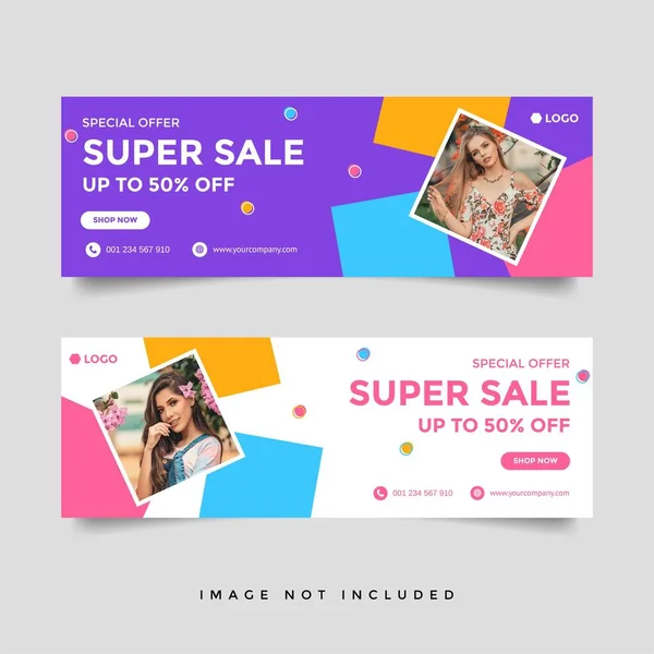 Moda Venda Facebook Capa Banner Template — Vetor de Stock