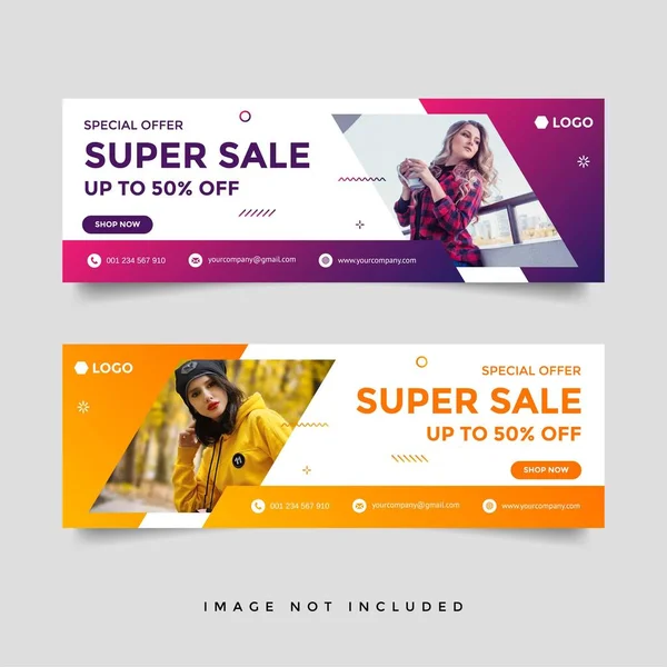 Mode Verkoop Facebook Cover Banner Sjabloon — Stockvector