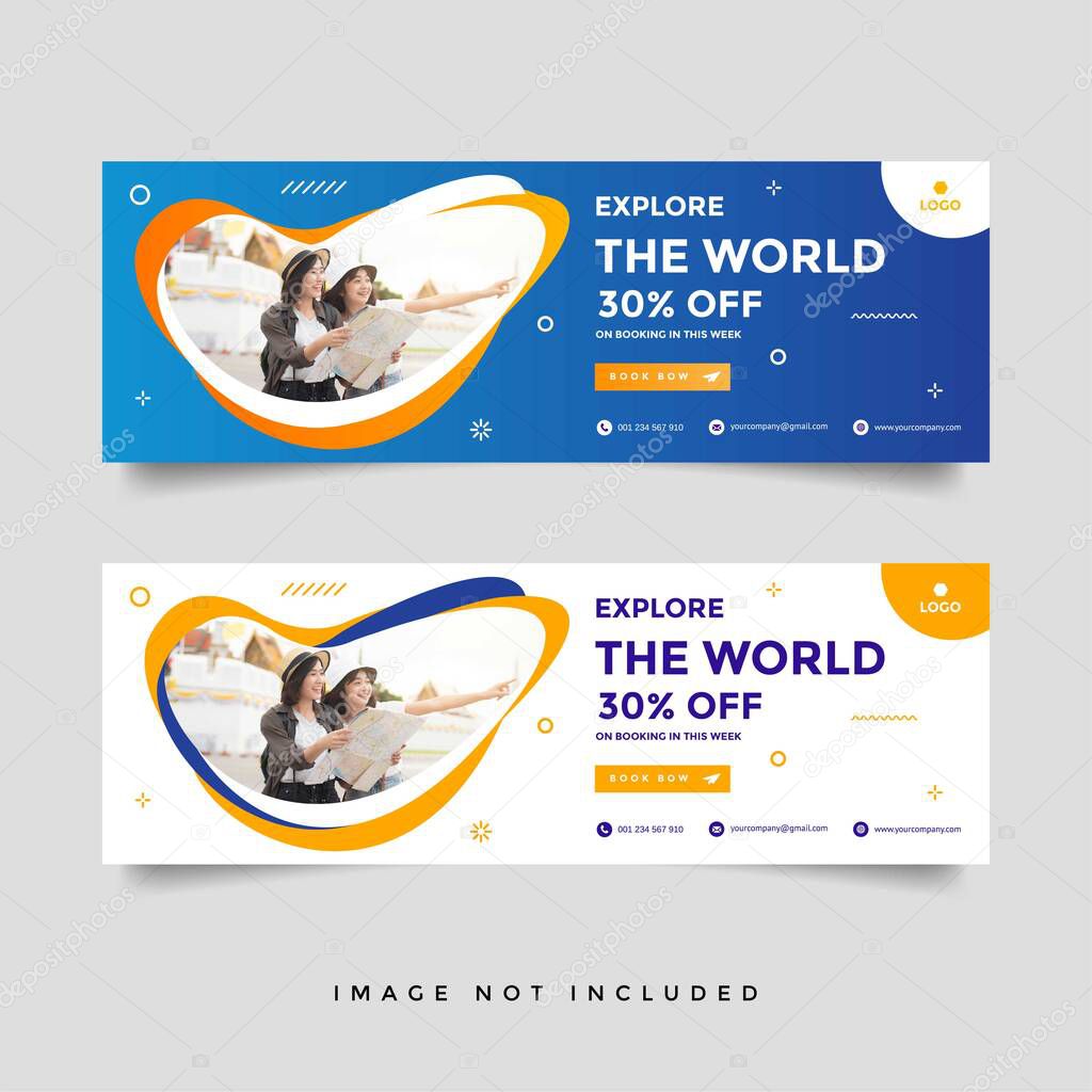 creative travel banner template collection