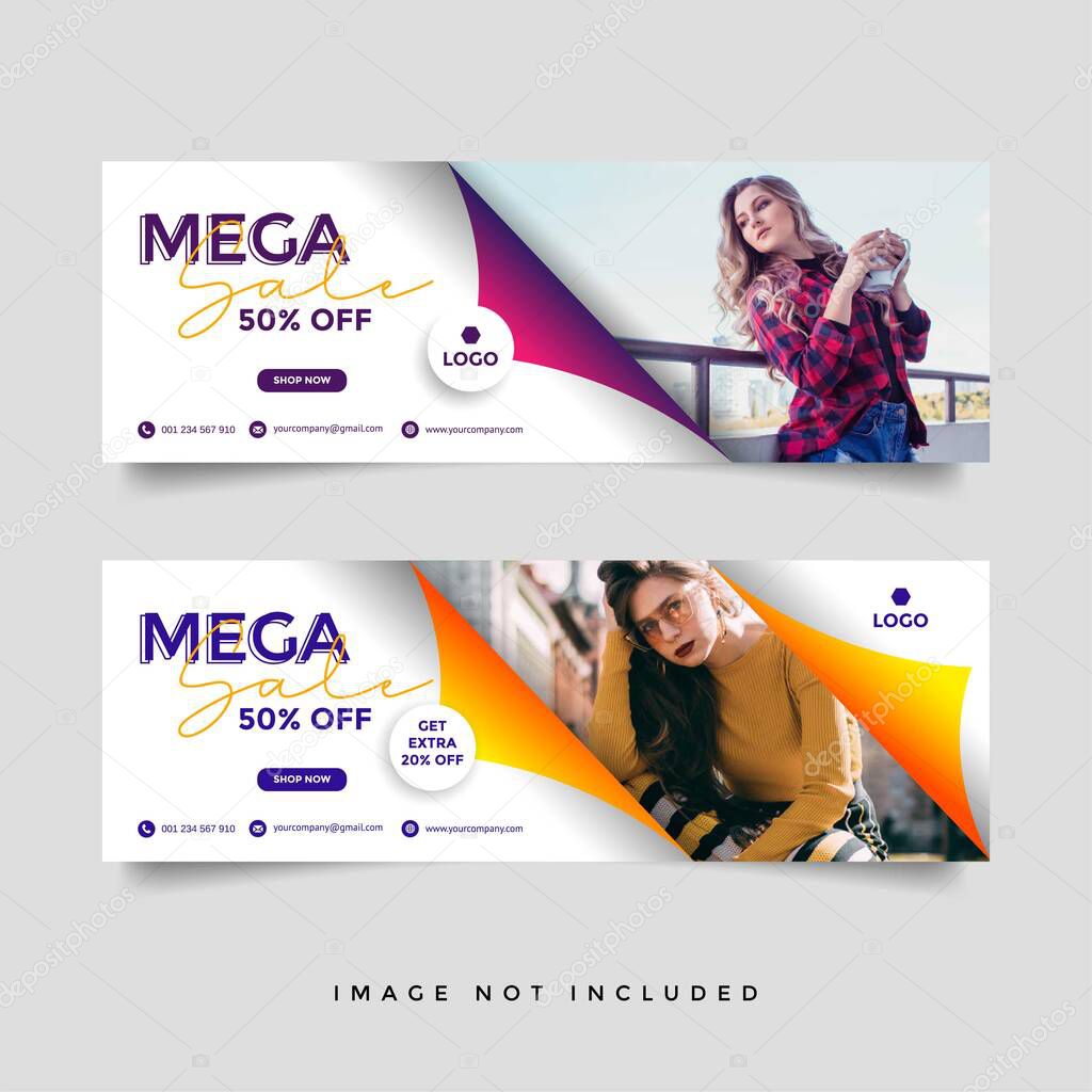 fashion sale facebook cover banner template