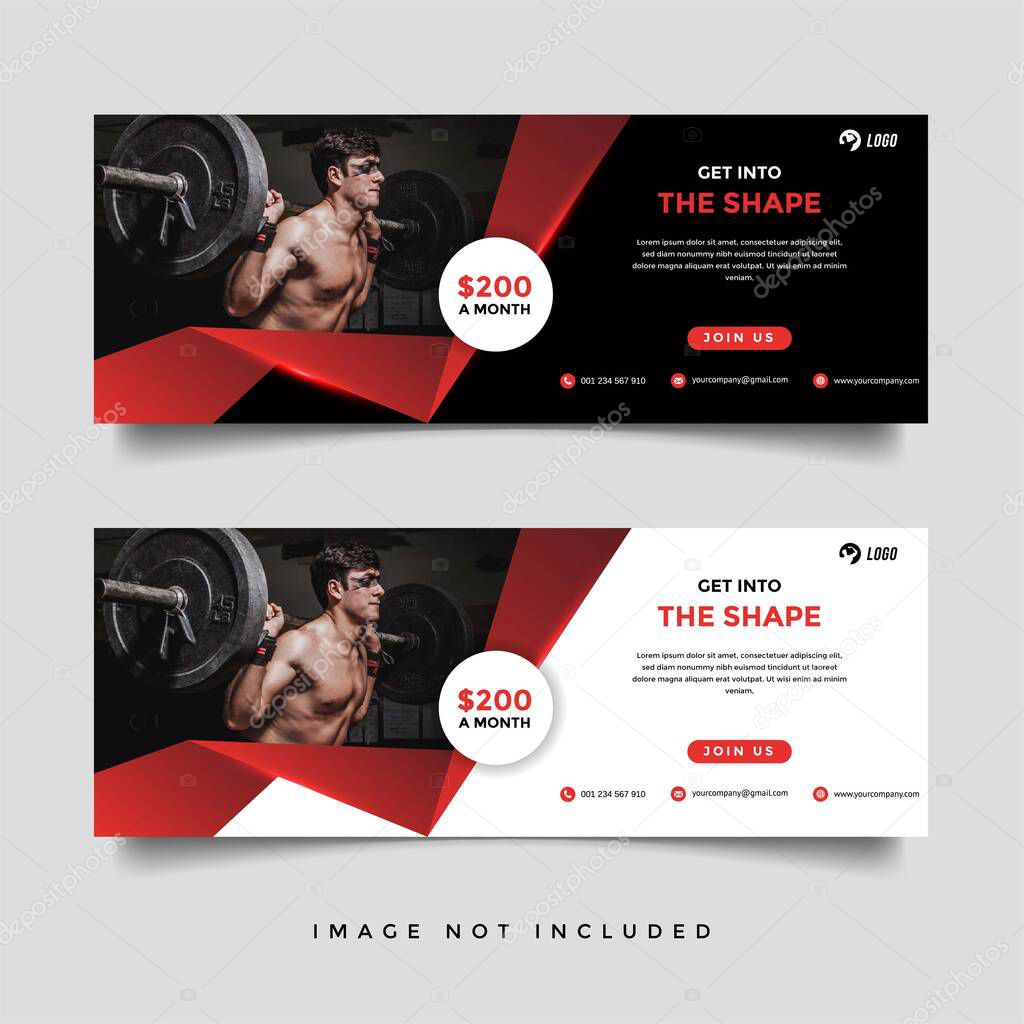 gym and fitness banner promotion template