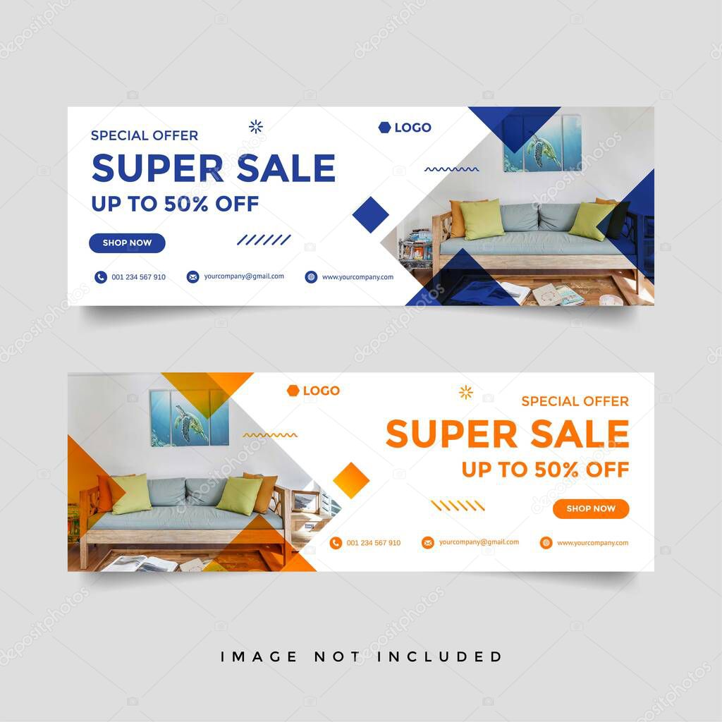 Furniture sale facebook cover banner ad template