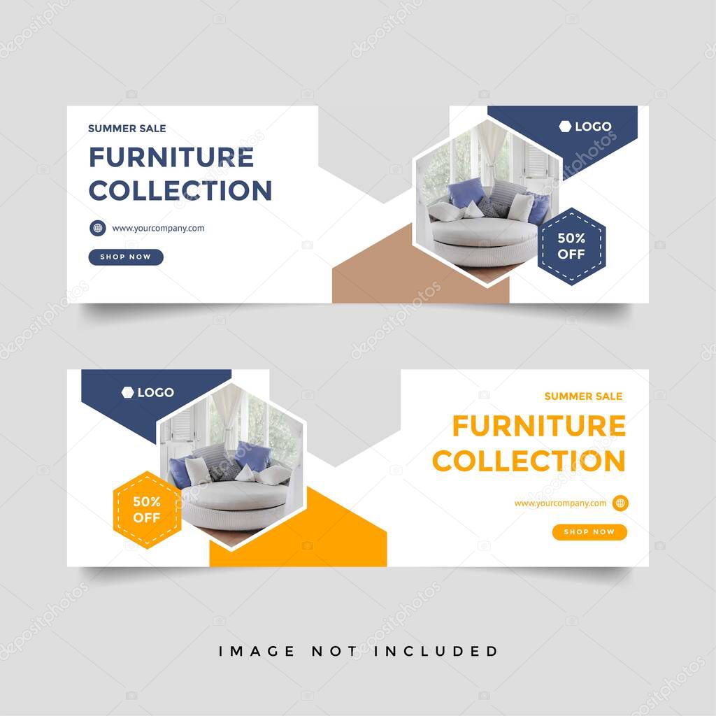 Furniture sale facebook cover banner ad template