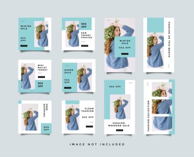 Minimalist sosyal medyayı paketle & instagram hikayeleri tasarım şablonu