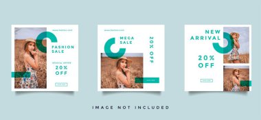 Moda Sosyal medya besleme promosyon tasarım koleksiyonu