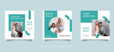 Moda Sosyal medya desteği promosyon tasarım vektörü koleksiyonu