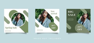 Moda Sosyal medya desteği promosyon tasarım vektörü koleksiyonu