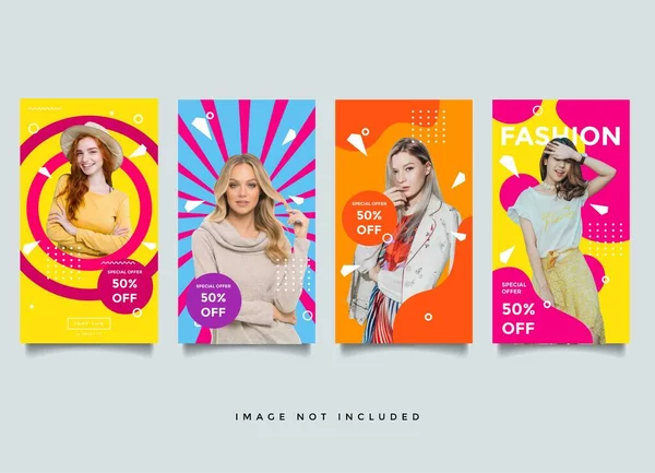 Mode Instagram Verhalen Template Collectie — Stockvector