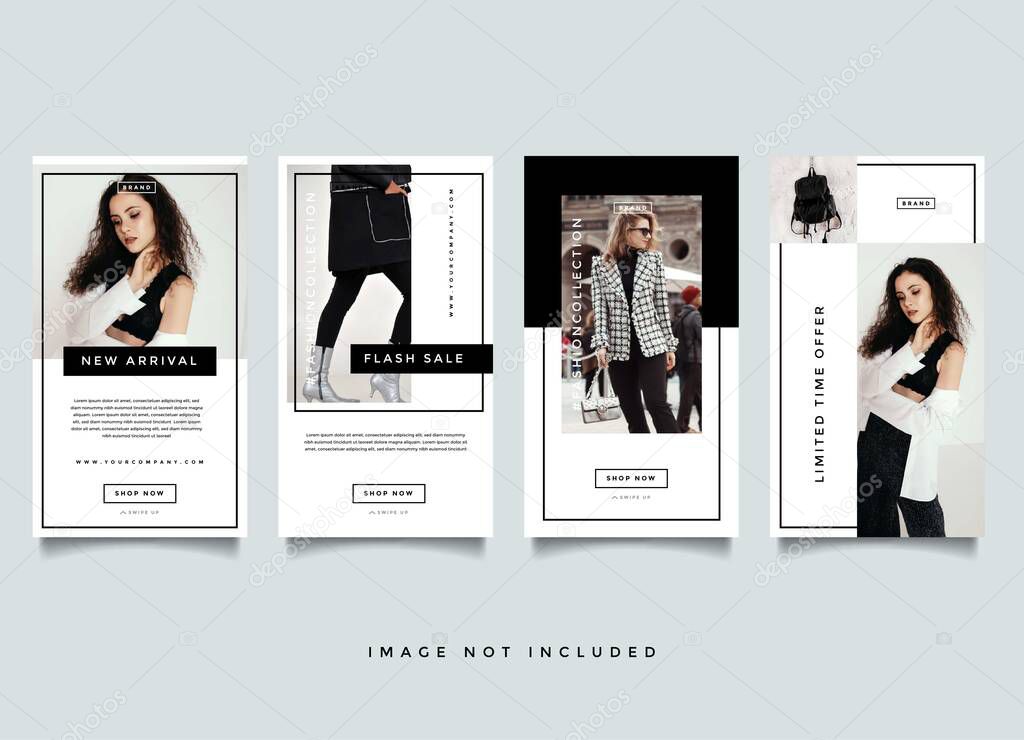 Fashion Social media feed post promotion design vector collection