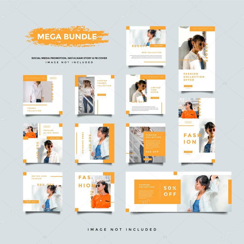 fashion social media post template collection
