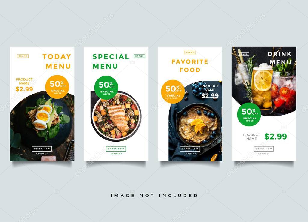 Food and Culinary instagram stories promotion vector template