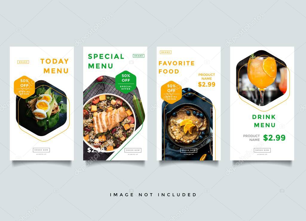 Food and Culinary instagram stories promotion vector template