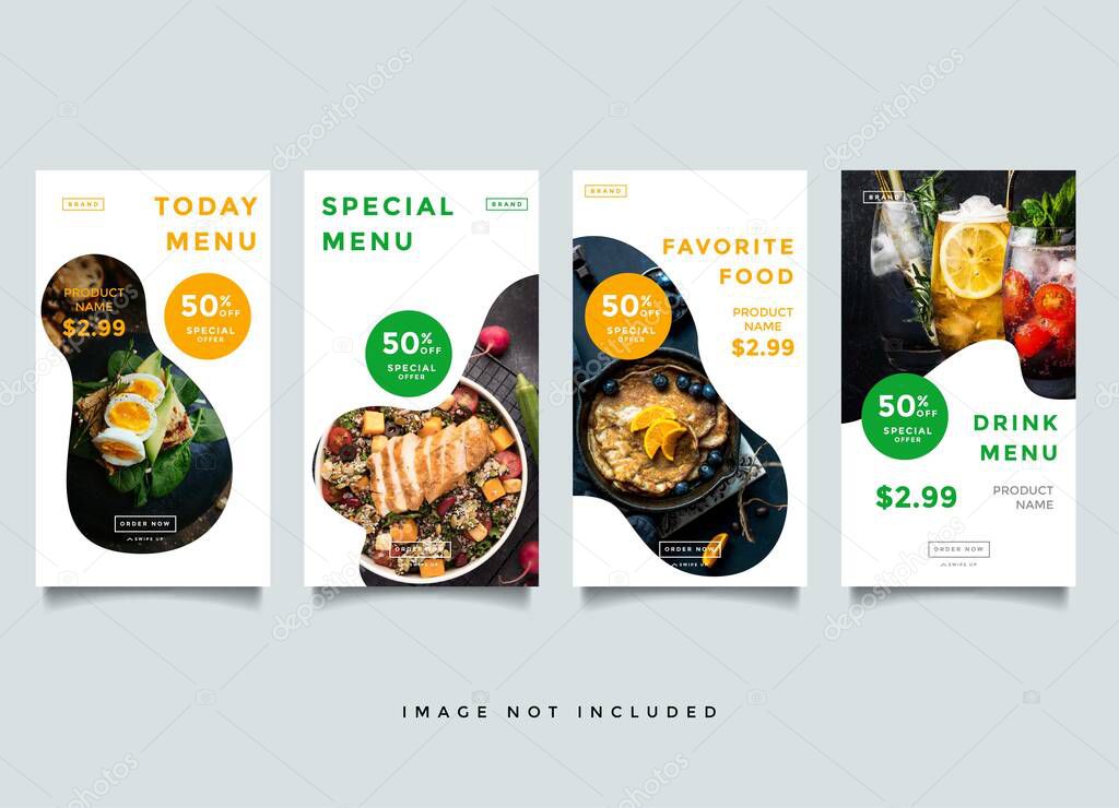 Food and Culinary instagram stories promotion vector template