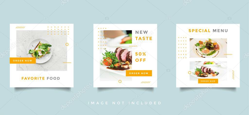 Food and Culinary Social media feed post promotion design vector collection