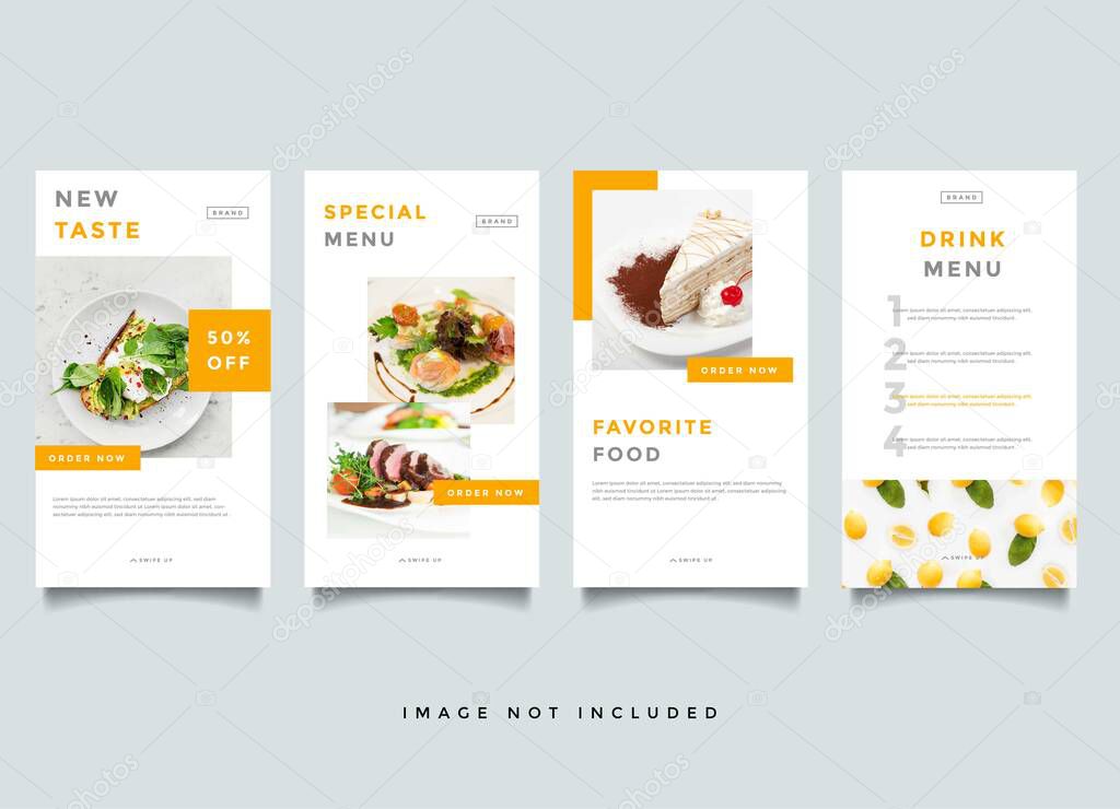 Food and Culinary instagram stories promotion vector template