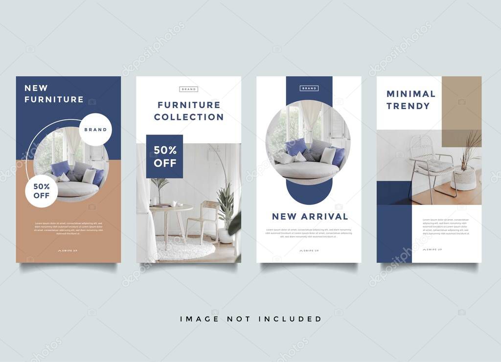 Home interior Instagram stories promotion template
