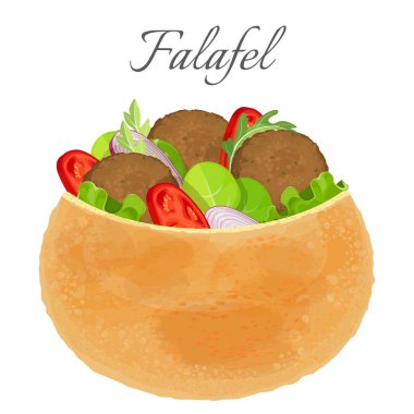 Lezzetli falafel eti ve taze sebze dolu