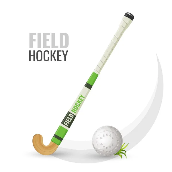 Feldhockey Wettbewerbsspiel und Ausrüstung Vektor Illustration — Stockvektor