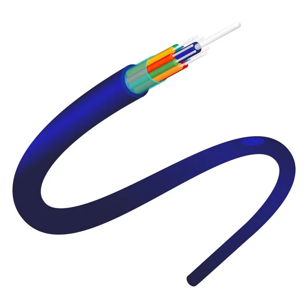 Fiber optics objekt närbild av blå färg vektorillustration — Stock vektor