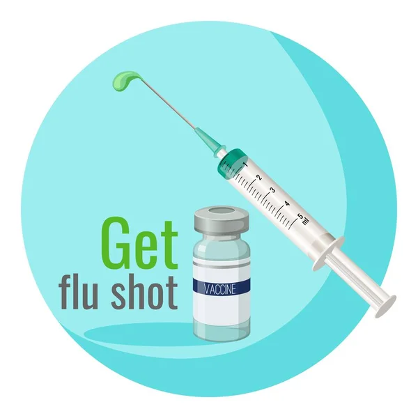Krijgen van griep shot poster te herinneren mensen vectorillustratie — Stockvector