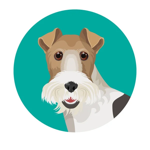 Fox terrier em círculo de cores ilustração vetorial colorido — Vetor de Stock