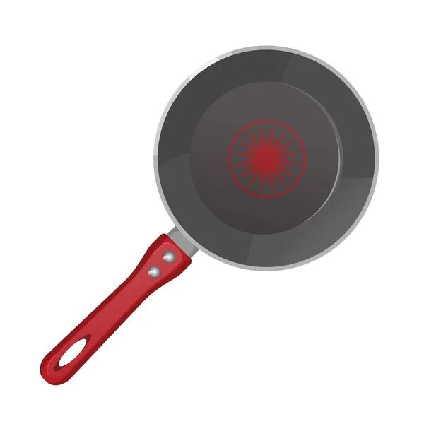 Vector realistic empty frying pan icon in top view — Stock Vector