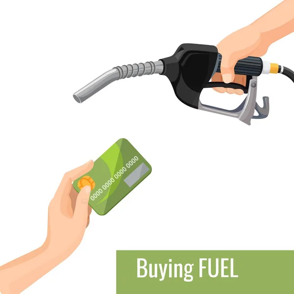 Emblema concepto de compra de gasolina, plantilla para los precios de la gasolina — Vector de stock