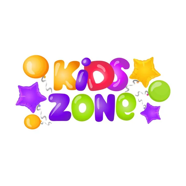 Children playground area, kids zone logo on white — Stock Vector