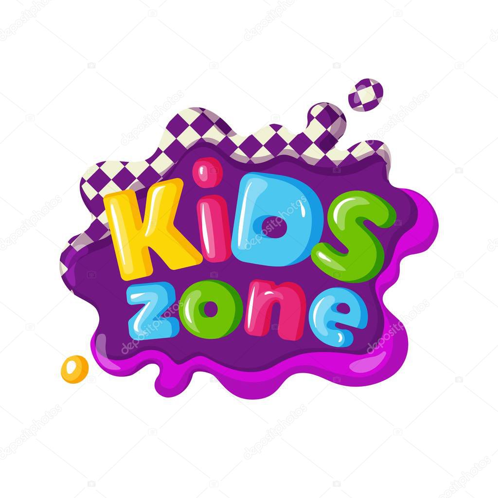 Children playground area, kids zone logo on white