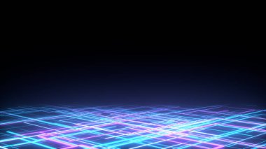 3D arka plan render, pembe neon satır alanı, retrowave ve synthwave resimde sinek.