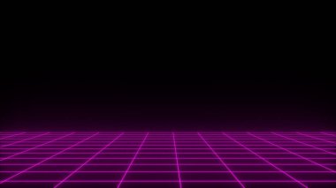 3D render synthwave tel kafes net arka plan. Gelecekteki retro satır kılavuz illüstrasyon