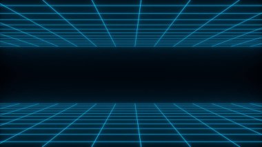 3D render synthwave wireframe net abstract background. Future retro line grid illustration clipart