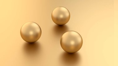 Yansıma ile metal arka plan üzerinde Altın 3d render küre topları. Afiş satış tasarımı için modern lüks tasarım elemanı. Noel illüstrasyon.