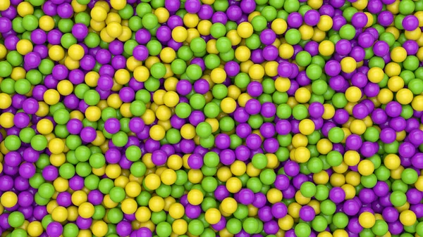 3d render of Abstract colorful spheres balls background. Primitive shapes, minimalistic design, party decoration. Multicolored balloons. — Stock Photo, Image