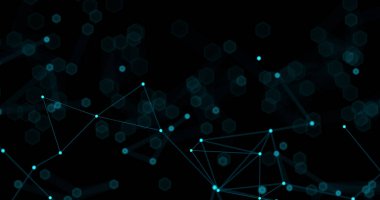 Soyut fütüristik ışık duvar kağıdı arka plan tasarımı. Yapı örgü ve çizgiler ile Bilim karanlık desen. Bokeh ile modern iş alanı üçgen illüstrasyon. 3d render