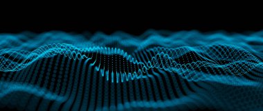 Soyut büyük veri fütüristik ışık duvar kağıdı arka plan tasarımı. Yapı örgü ve daireler ile Bilim karanlık desen. Bokeh ile modern iş alanı nokta illüstrasyon. 3d render