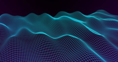 Soyut büyük veri fütüristik ışık duvar kağıdı arka plan tasarımı. Yapı örgü ve daireler ile Bilim karanlık desen. Bokeh ile modern iş alanı nokta illüstrasyon. 3d render