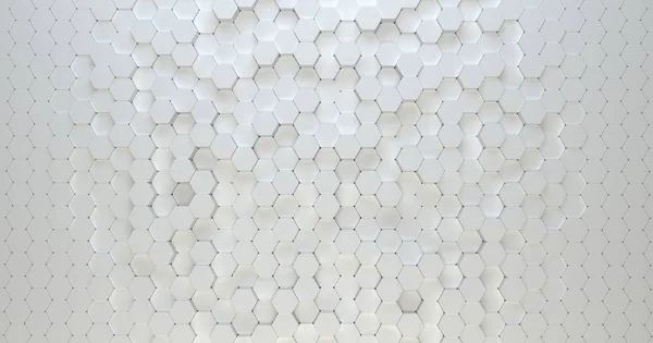 Fondo hexagonal tecnológico abstracto. renderizado 3d. Patrón geométrico. Elemento de diseño gráfico para papel pintado. Plantilla de tarjeta de visita moderna — Foto de Stock
