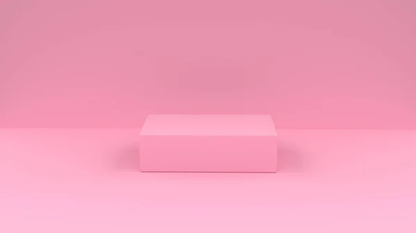 3d fondo abstracto renderizar. Plataforma rosa para la exhibición del producto. Lugar interior del podio. Plantilla de decoración en blanco para diseño . —  Fotos de Stock