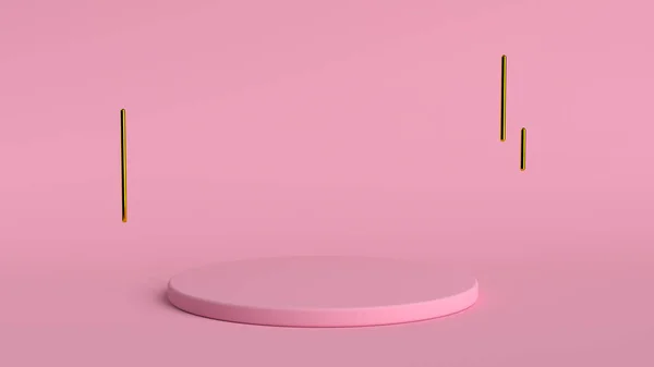 3d resumo renderização de fundo. Plataforma rosa para exibição de produtos. Local do pódio interior. Modelo de decoração em branco para design . — Fotografia de Stock