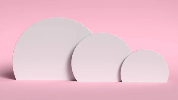 3D abstrakte Hintergrunddarstellung. rosa Plattform für Produktpräsentation. Platz auf dem Siegertreppchen. leere Dekorationsvorlage für Design. — Stockfoto