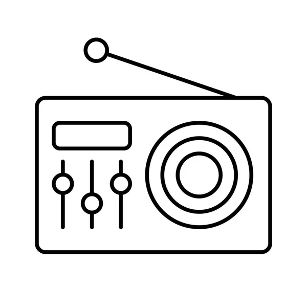 Fm radio logo icon. Vintage-Emblem, Etikett, Abzeichen im monochromen Stil. Vektor — Stockvektor